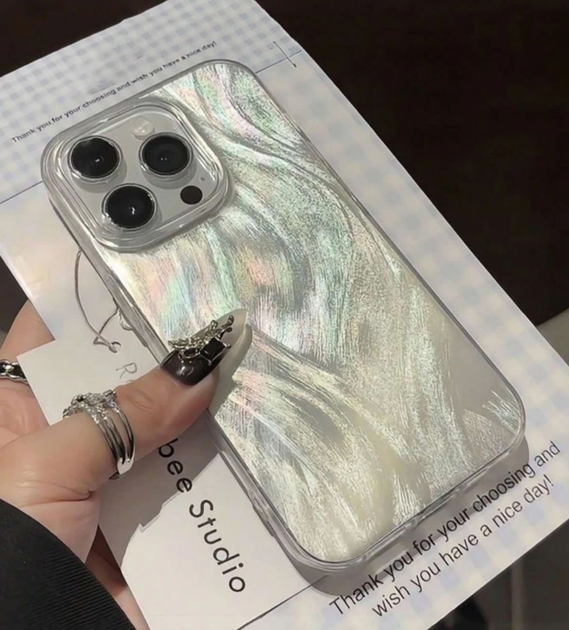 Iridescent swirl case
